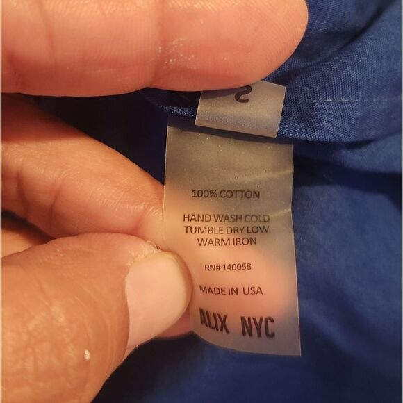 New Alix NYC Clay Poplin Shirt Dress in Cobalt Size Small - Picture 8 of 13